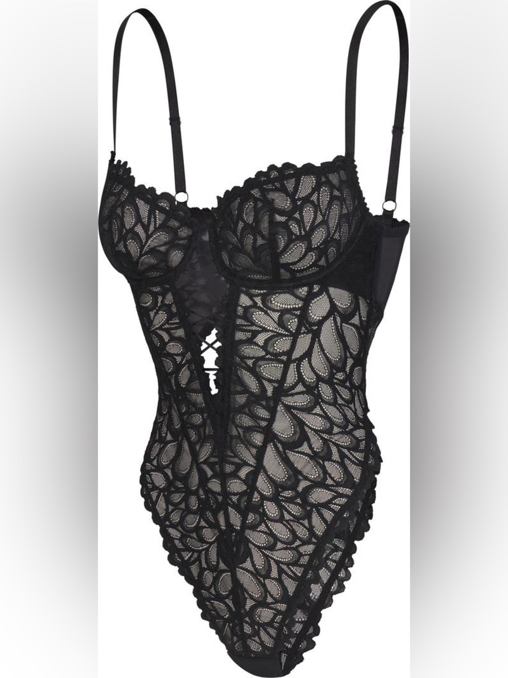 Black Savage not sorry sheer lace savage x Fenty teddy bodysuit - Picture 2 of 8